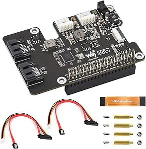 Waveshare PCIe To 2-Ch SATA Adapter For Raspberry Pi 5