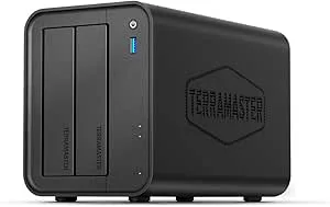 TERRAMASTER F2-425 2-Bay NAS-lagring – Intel x86 Quad-Core CPU, 4 GB RAM, 2.5GbE LAN, Nätverksansluten lagring Multimediaserver för hemanvändare, Network Attached Storage (Disklös)
