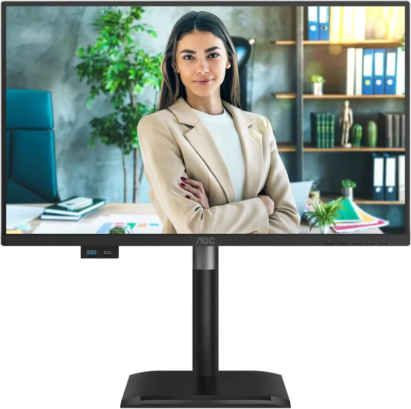 AOC 24P4U 24-tums FHD-skärm, 120Hz, IPS, 4ms GtG, adaptiv synkronisering, HDR-läge, höjdjustering, högtalare, (1920x1080, HDMI 1x 1.4, DP 1x 1.2 USB-hubb) svart