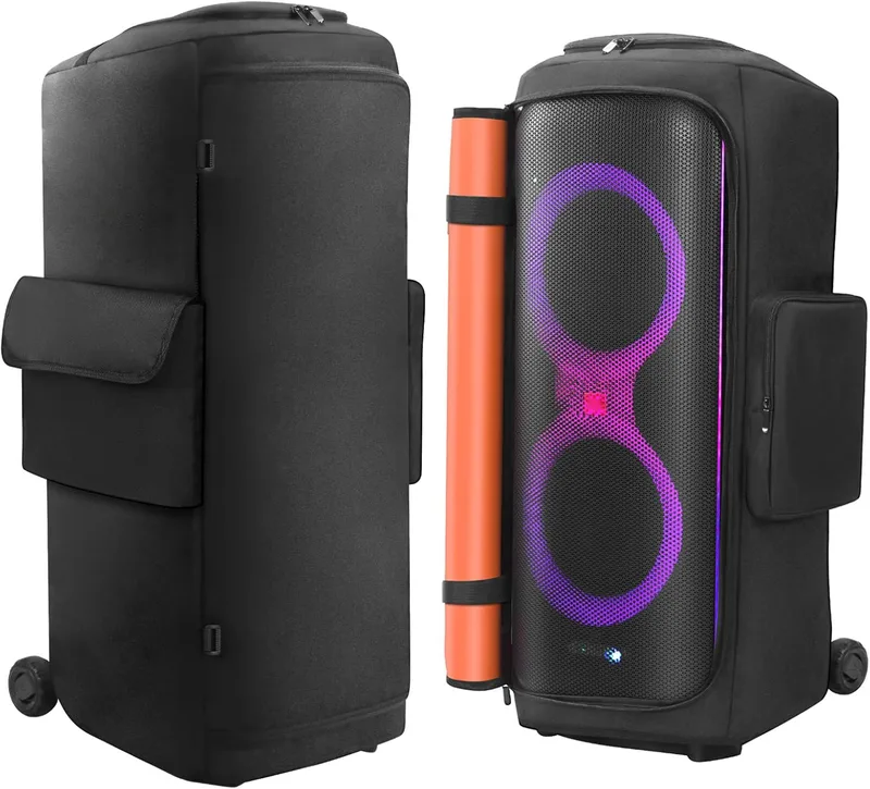OURHZTB Högtalarfodral kompatibelt med JBL PartyBox 710/1000 högtalare, bärbar utomhus resa mjukt dammskydd förvaringsväska med fickor för laddare, hörlurar och tillbehör (för JBL PartyBox 710)