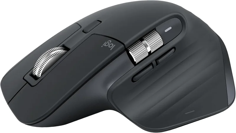 Logitech MX Master 3S – högpresterande trådlös mus med ultrasnabb rullning, Ergo, 8K DPI, avläsning på glas, tysta klick, Bluetooth, Windows, Linux, Chrome