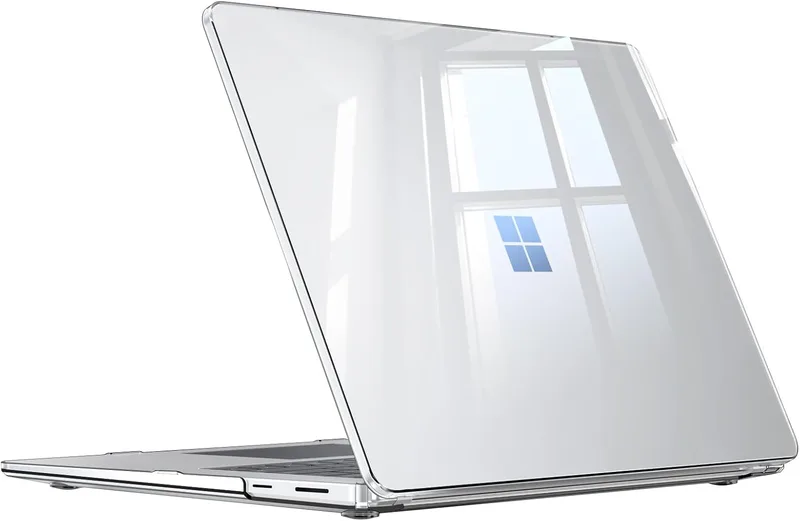 Fintie Fodral kompatibelt med 15 tum Microsoft Surface Laptop 7, ultratunt hårt skyddsskal, snap case, transparent