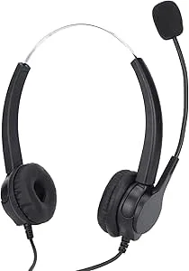 Generic Operatör Auricular, Callcenter Avernoto Rgonomic 3,5 Mm Anslutning för Telefonkommunikation för Callcenterkontor för Skrivbordstelefoner för Det Fasta Nätverket (VH500D-3.5 (Bino-Ear))