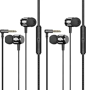 EceoThsy 2 x In-ear hörlurar med sladd och mikrofon