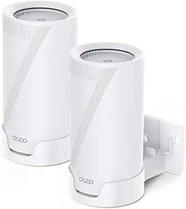 XLTTYWL Deco WiFi 7 väggfäste, Deco BE65-5G/BE75/BE85/BE95/BE17000/BE22000/BE33000 routerhållare för TP Decos 7 Tri-band WiFi 7 nätsystem (vit, 2-pack)