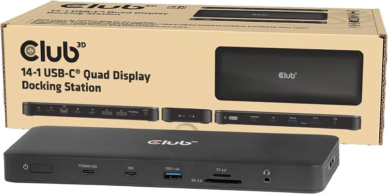 Club3D CSV-2540 14-1 USB-C fyr-displaydockningsstation