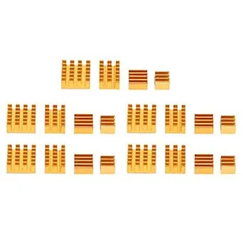 Segrehy 20st Gold Color Aluminium kylfläns CPU