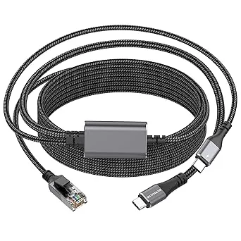 USB C till Ethernet-kabel med laddning 3m
