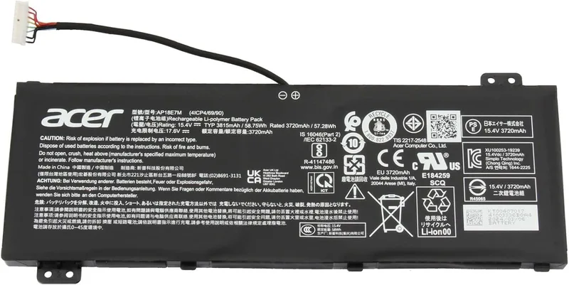 acer KT.00407.009 originalBatterij ny 58,75Wh (AP18E7M) för