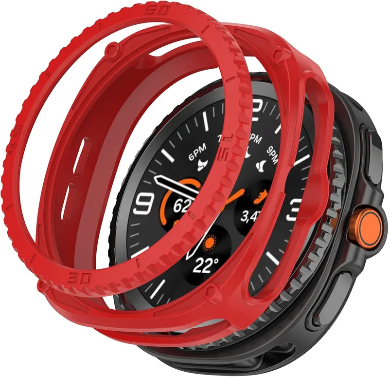 Robust pansarfodral till Samsung Galaxy Watch 8 Classic med infattningsskydd, mjukt TPU-skyddsskal skyddande fodral stötsäker stötfångare för Galaxy W