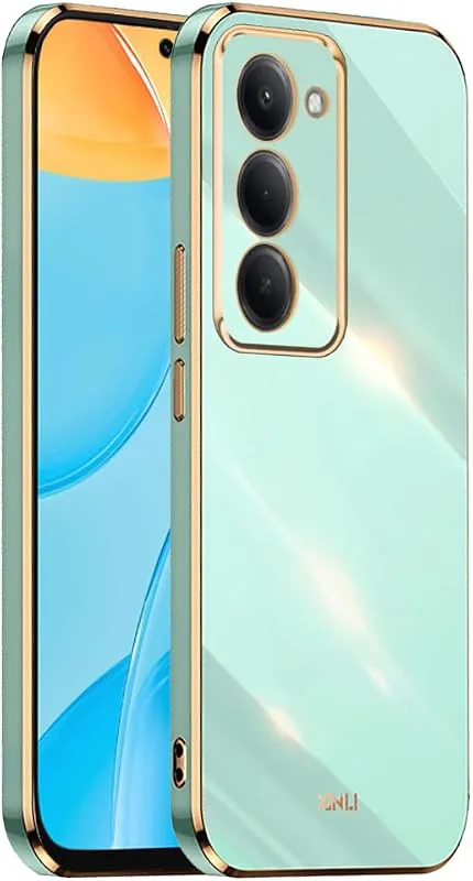 Mobilskal för Redmi 15 (4G)/Redmi 15 5G (6,9 tum tum), mjukt silikonTPU-fodral, galvaniserad ramdesign – grön