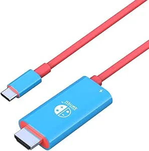 USB C to HDMI Cable 2 in 1 Steam Deck Adapter 4K 60Hz HDMI 100W Charging Port, Monitor TV Connector Cable USB C Dock for Steam Deck OLED/ROG Xbox Ally/iPad/Samsung Galaxy Dex/Tablet/iPhone 17 6.6TF/2M