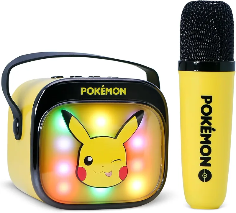 Pokémon Karaokehögtalare med Mikrofon Pikachu Popsing LED