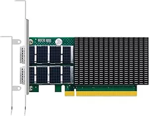 GLOTRENDS ST7437 2-portars 100Gb QSFP56 Ethernet-nätverkskort med Mellanox ConnectX-6 Dx-kontroller, PCIe 4.0 X16-gränssnitt, RDMA (RoCE), Inte Infini