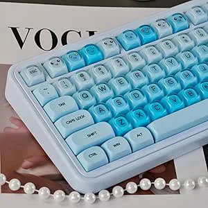 132 tangenter MOA-profil tangenter PBT Cherry profil blå gelé tangenter set