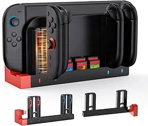 LONGYI Switch 2 laddningsstation med 4 styrenhetsplatser och 6 spelminnen