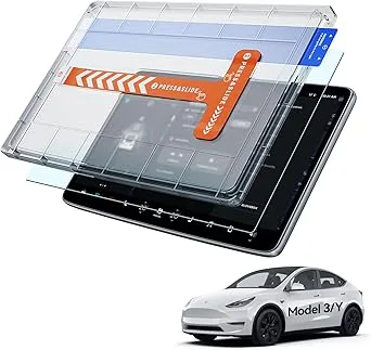 Skyddsfilm för Tesla Model Y 2019–2024 och Model 3 2018–2023 9H härdat glas HD skärmskydd med installationssats displayfolie Tesla Model Y Model 3 til