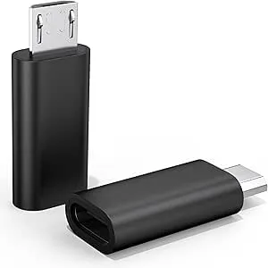 2-pack adapter USB C Auf Micro USB, USB typ C (hona) till Micro-USB (hane) adapter för Samsung, Huawei, Xiaomi, Power Bank (ingen snodd)