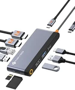 NOVOO 10-i-1 dockningsstation dubbel HDMI