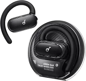Soundcore V40i Black Open-Ear hörlurar IP55 transparent fodral utan lock 4-vägs justerbar öronkrok