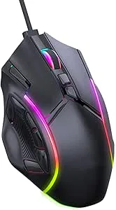 Keenso Programmerbar RGB -spelmus WIRED 12800DPI 12 Keys Datortillbehör för Anpassningsbar Spelupplevelse