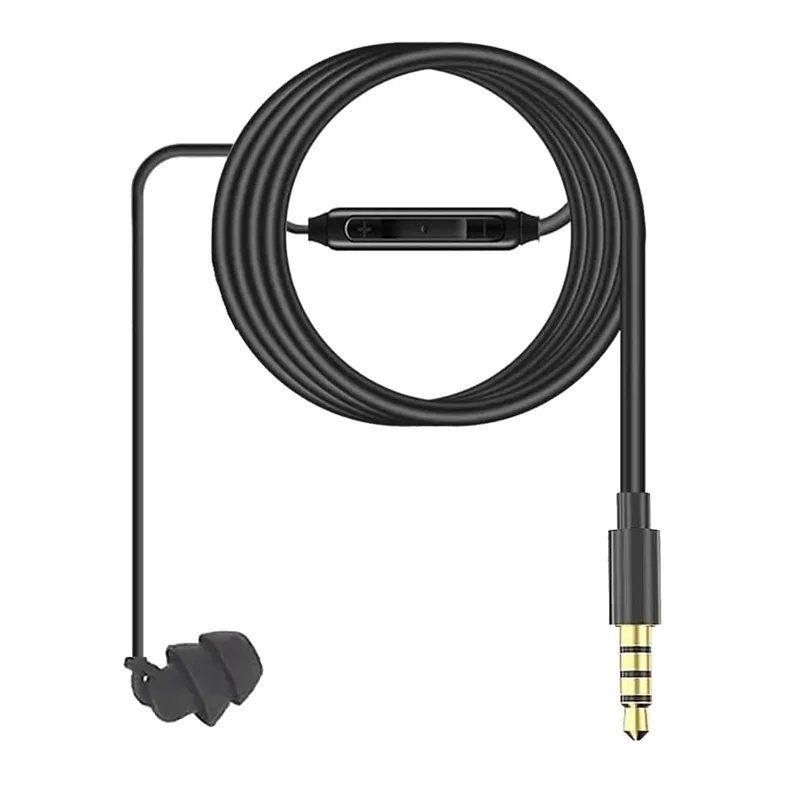 Enkel monohörlur med mikrofon och 3,5 mm-kabel
