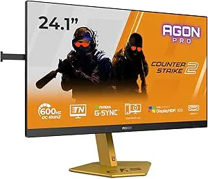 AOC CS24A 24 tum FHD-skärm 610Hz, TN eSport-panel, 0,5 ms GtG, adaptiv synkronisering, HDR400, G-Sync-kompatibel, höjdjustering, (1920 x 1080 HDMI 2x 2.1 DP USB-hubb) svart