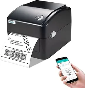 vretti Bluetooth-etikettskrivare, 4 x 6 DHL termisk skrivare, 99,99 % skanningssäkerhet, skrivhuvudets livslängd 3 gånger längre, ingen toner och 70 % besparingar