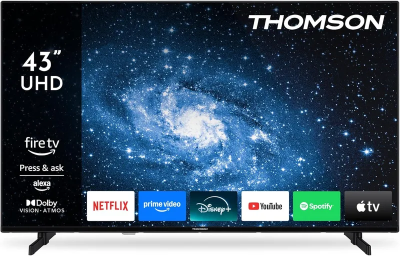 Thomson TV 43 tum (108 cm) 4K UHD Smart Fire TV, Alexa Röststyrning, Trippel tuner (DVB-T/T2/C/S/S2), Dolby Vision, Dolb