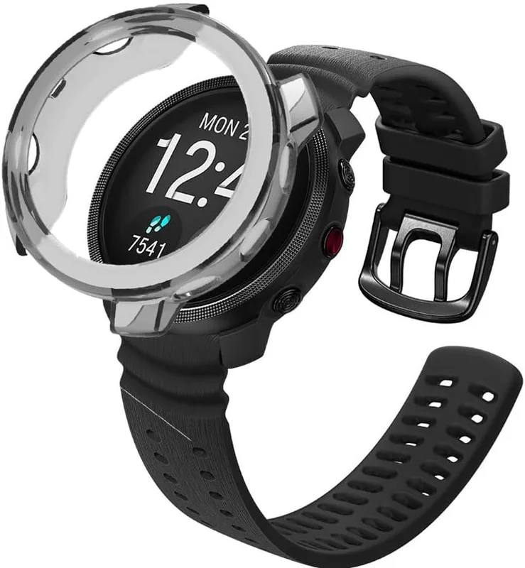 Fodral kompatibla med Polar Vantage M3 med skärmskydd, flexibel TPU stöttåligt repsäkert fodral för Polar Vantage M3 Smartwatch
