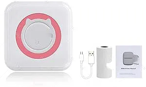 YHNNH Mini självhäftande etikettskrivare Bärbar Bluetooth-skrivare Fotoutskrift