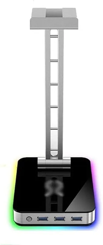 Hörlursgängare Headsetstativ Aluminiumlegering Multifunktionshållare for hörlurar USB-gränssnitt Kontrollerbart RGB-färgljus