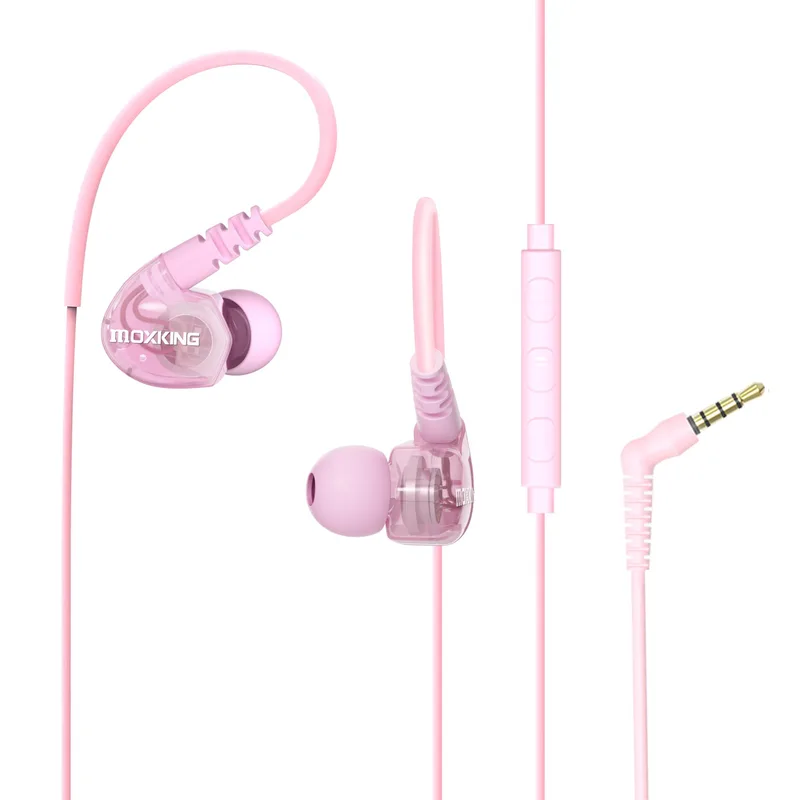 MOXKING Trådbundna sporthörlurar vattentäta in-ear hörlurar med