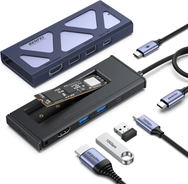 BENFEI 6-i-1 USB-C Hubb med M.2 SSD-hölje