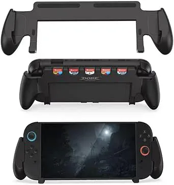 Cyber Grip Holder for Nintendo Switch 2 Controller Holder, 5 Game Slots, Comfortable and Ergonomic ABS Handheld Anti-Slip Console handles, Holder for Nintendo Accessories Switch 2 Game Console Grip