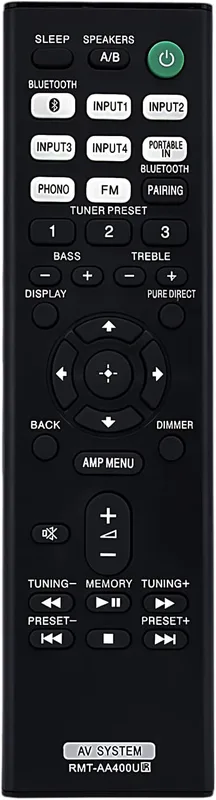 Azwok Fjärrkontroll RMT-AA400U Ersättning för Sony Stereomottagare