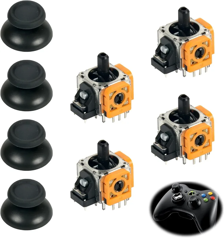 4 stycken halleffektpinnar, kontroll joystick analog tumstav humbstick reparationssats ersättning antistickdrift analoga pinnar 3D analog joystick kom