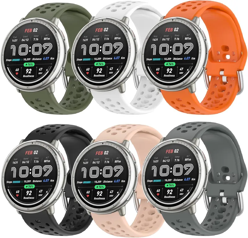 6 st kompatibla med Amazfit Active 2/Active/Garmin Vivoactive 5/Amazfit GTS/GTS 2/2 Mini