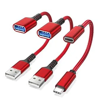 RUXELY USB-datablocker & USB-C-datablocker 3-pack, Endast laddning Typ A & Typ C-kabel, Datablockerande skydd, Skyddar mot Juice Jacking, Strömkontakt för iPhone 17 16,Samsung S25,iPad Air Tablet