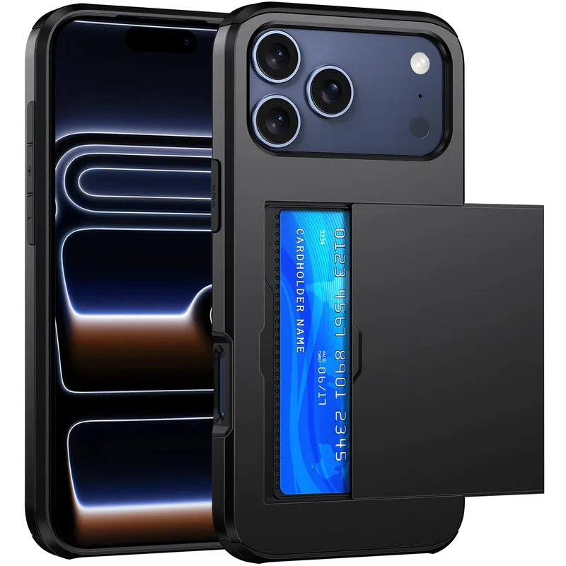 Ferrelli iPhone 17 Pro Max plånboksfodral, svart