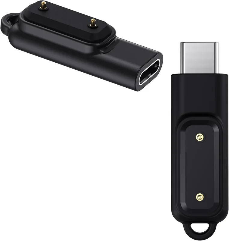Disscool ersättnings laddningsdocka kompatibel med Huawei Band 10/9/8/7/6/Fit 3/Fit 2, hane till Famale typ C smartwatch laddare stativadapter (svart/