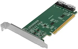ICY DOCK PCIe 4,0 x 16 NVMe adapterkort med 2 x SlimSAS 8i (SFF-8654) portar och redriver (PCIe Bifurcation krävs) – EXLink MB308A