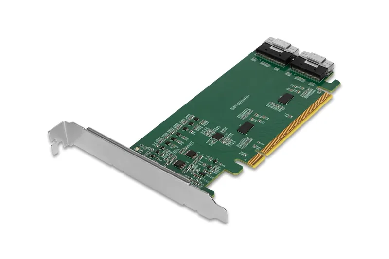 ICY DOCK EXLink MB308A PCIe 4.0 x16 NVMe-adapterkort, 2 x SlimSAS 8i (SFF-8654)
