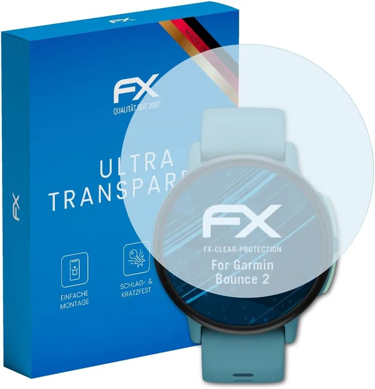 atFoliX Skärmskyddsfilm är kompatibel med Garmin Bounce 2 Film