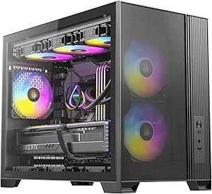 Antec Flux M, 6 PWM-fläktar ingår, F-LUX-plattform, vertikal luftflödesdesign, 360 mm övre radiatorstöd, typ C 3.2 Gen 2, dammfilter i full storlek, kompakt