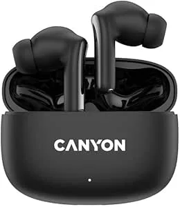 CANYON OnGo 9 True Wireless Bluetooth 5.4 stereohörlurar med djup bas med touch-kontroll 36 timmars batteritid med laddningsfodral kompakt design, eleganta färger