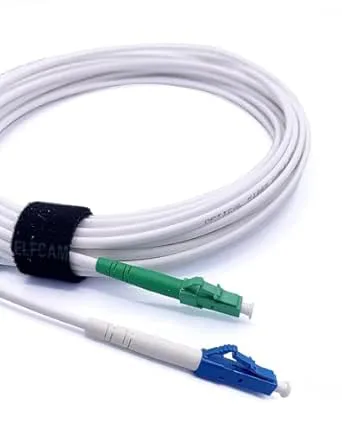 Elfcam - 0,5 m LC/APC till LC/UPC enkelläge enkel fiberoptisk kabel, 9/125μm LSZH optisk strumpeband, vit