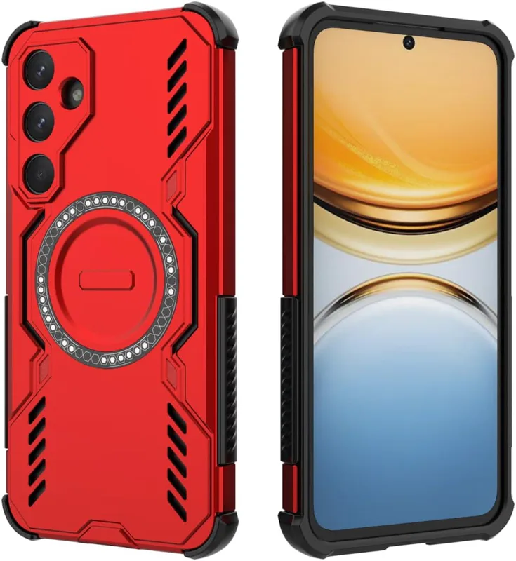 HULLIN Mobile Phone Case Design for Samsung Galaxy A55 5G (6.5") Shockproof Armor Case with Magnetic Ring
