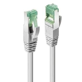 LINDY 0,5 m Cat 6 A S/FTP Ethernet-kabel – miljövänlig GRS-certifierad TPE, höghastighetsskärmad LAN-kabel, hållbar och återvinningsbar, grå (0,5 m)