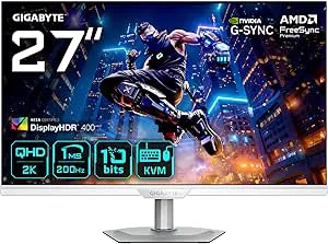 GIGABYTE M27Q2 QD ICE 27 tum QHD-spelskärm – 2560 x 1440, 200Hz, 1ms, 350 cd/m², FreeSync Premium, Display HDR400, HDMI 2.0, Displayport 1.4